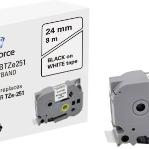 Renkforce RF-LT-BTZe251 zamiennik Zamiennik Brother TZe-251 24 mm Kolor taśmy: biały Kolor nadruku: czarny 8 m Renkforce RF-LT-BTZe251 zamiennik Zamiennik Brother TZe-251 24 mm Kolor taśmy: biały Kolor nadruku: czarny 8 m