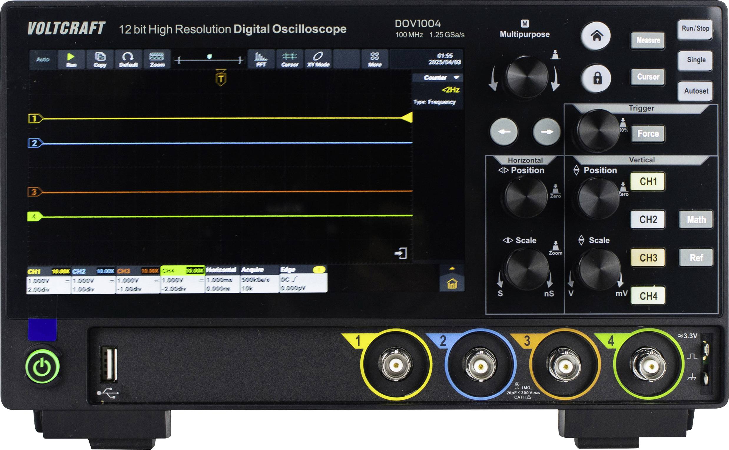 Oscyloskop cyfrowy VOLTCRAFT DOV1004 100 MHz 1.25 GSa/s - obrazek 1