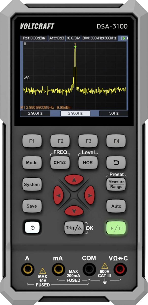 Oscyloskop ręczny VOLTCRAFT DSA-3100 100 MHz 500 MSa/s