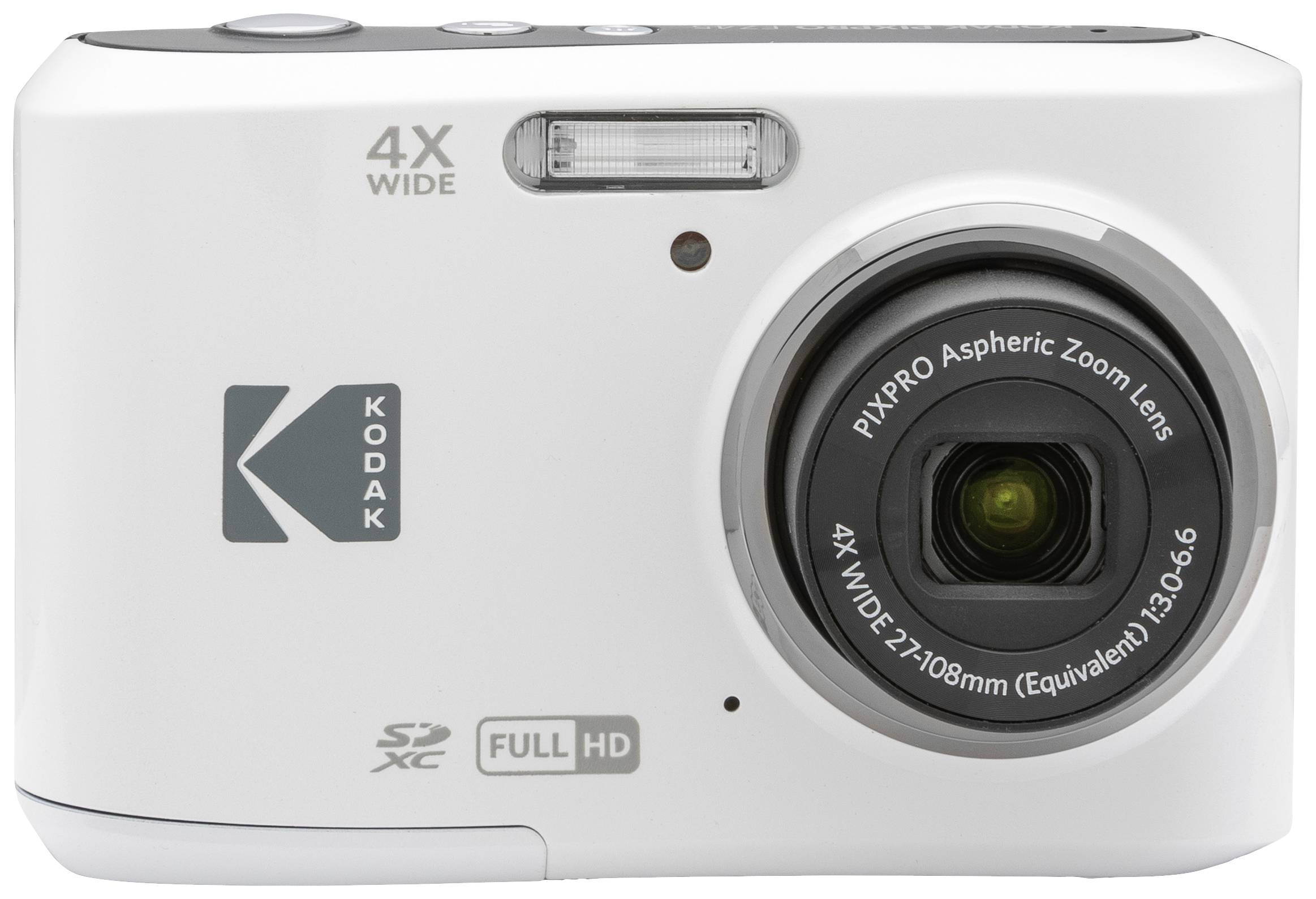 Kodak Pixpro FZ45 Friendly Zoom Aparat cyfrowy 16 MPx Zoom optyczny: 4 x biały Nagrywanie w Full-HD, Wideo HDR, Zintegro - obrazek 1
