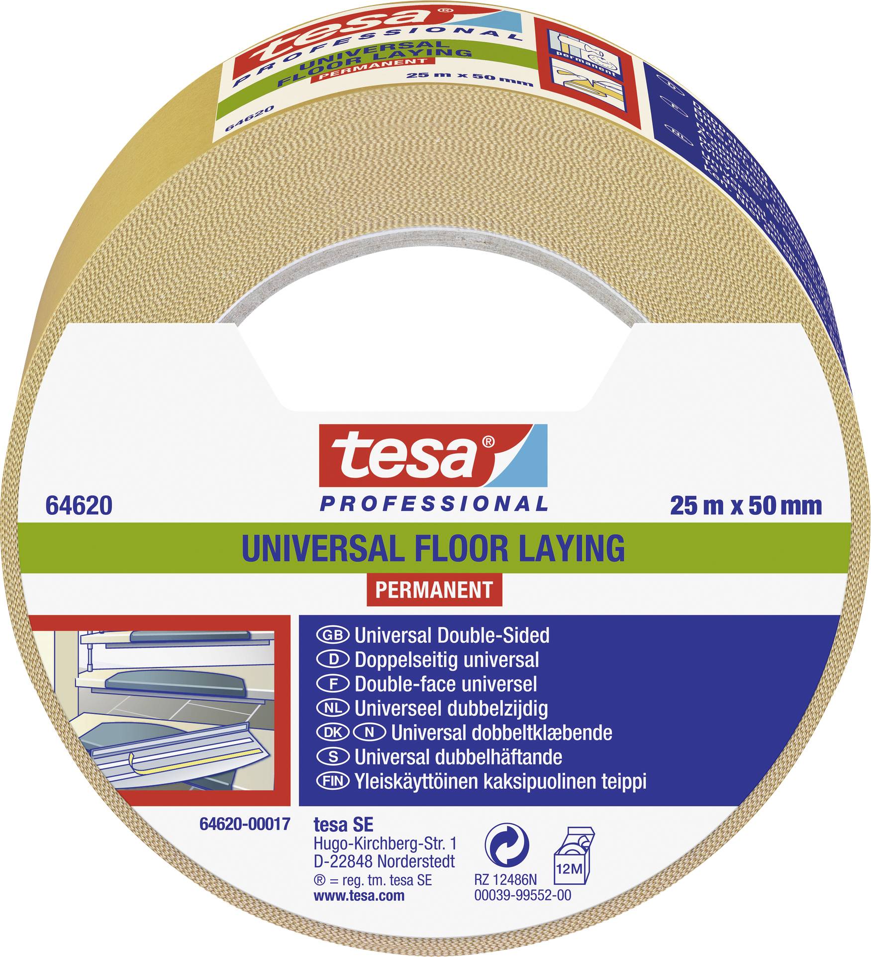 Taśma do wykladzin tesa tesa® Professional 64620-00017-11 UNIVERSAL PERMANENT (D x S) 25 m x 50 mm 25 m 1 szt. - obrazek 1