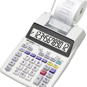 Sharp EL 1750 V Kalkulator stacjonarny drukujący biały Wyświetlacz: 12 bateryjne, z sieci elektrycznej (opcjonalnie) (S Sharp EL 1750 V Kalkulator stacjonarny drukujący biały Wyświetlacz: 12 bateryjne, z sieci elektrycznej (opcjonalnie) (S