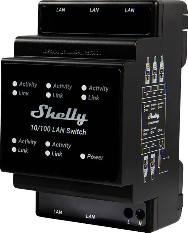 Shelly Shelly LAN Switch Shelly Przekaźnik na szynę DIN