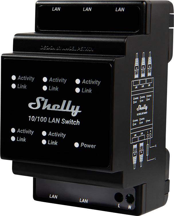 Shelly Shelly LAN Switch Shelly Przekaźnik na szynę DIN - obrazek 1