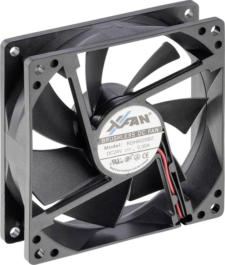 Wentylator osiowy X-Fan RDH8025B2, 24 V/DC, 61.2 m³/h, (D x S x W) 80 x 80 x 25 mm - obrazek 1