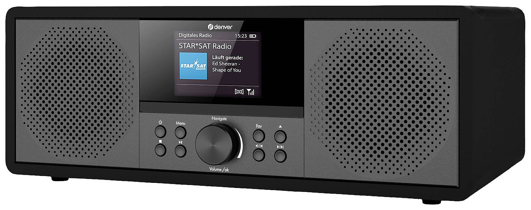 Radio internetowe z odtwarzaczem CD Denver MIR-270B Internet, DAB+, fale metrowe (VHF) czarny - obrazek 1