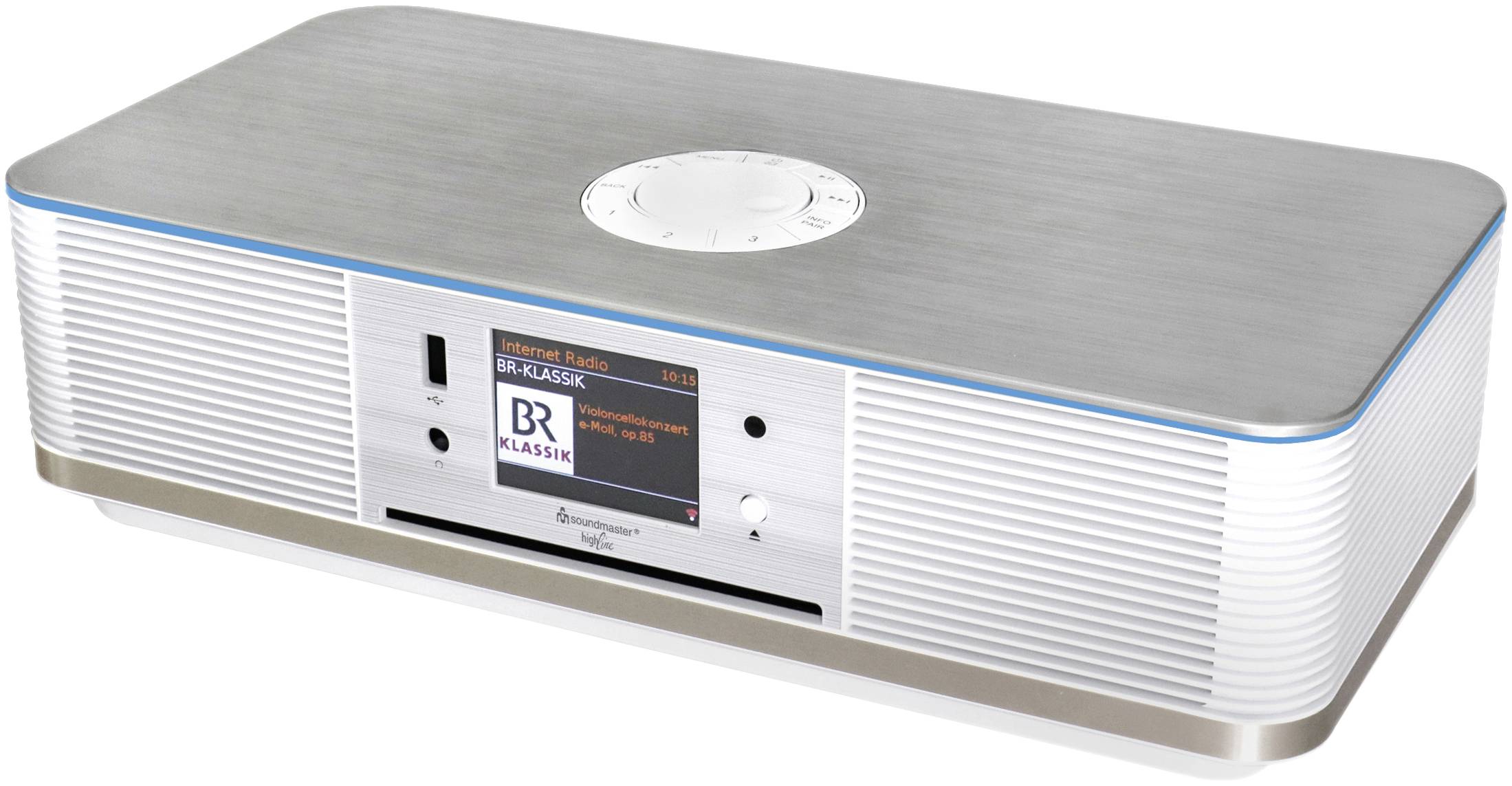 Radio internetowe z odtwarzaczem CD soundmaster ICD2023WE Internet, DAB+, fale metrowe (VHF) obsługa Spotify biały - obrazek 1