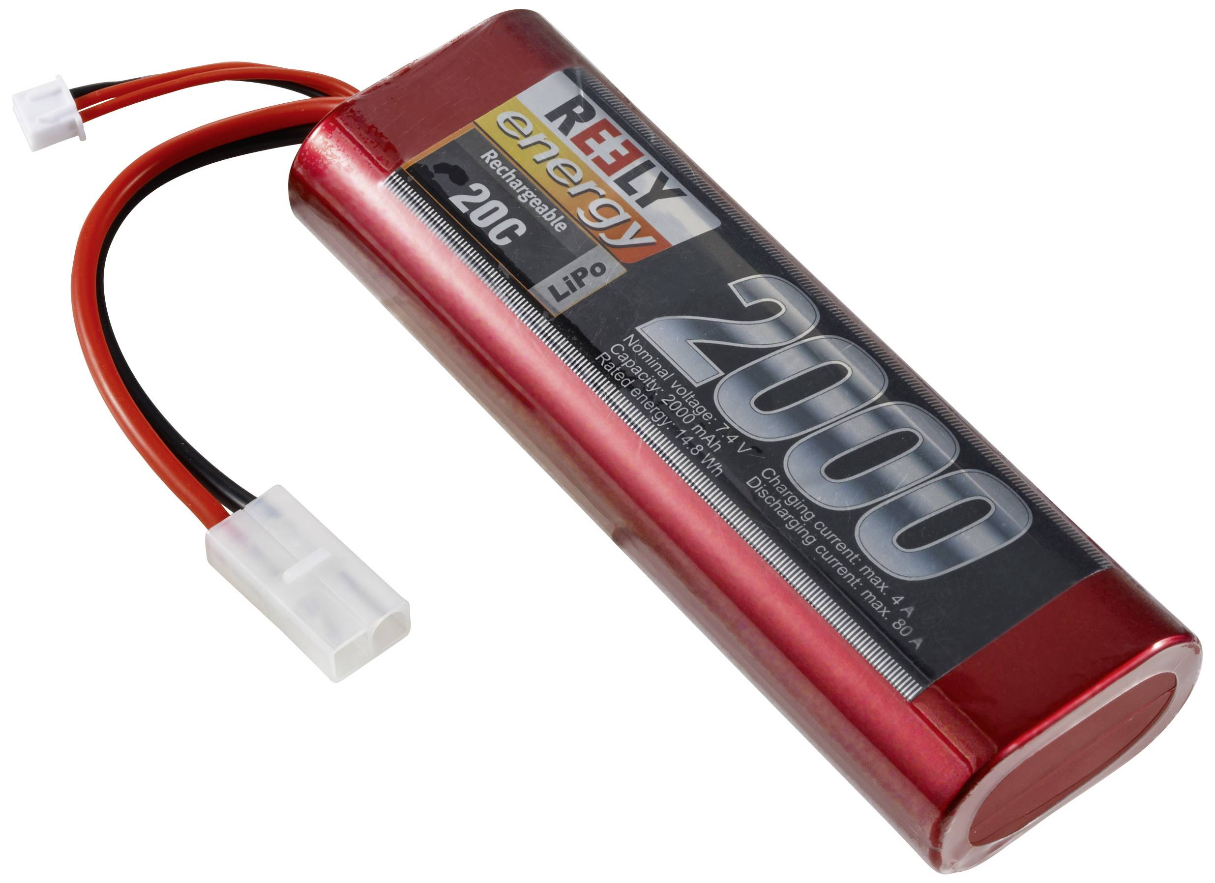 Pakiet akumulatorów (LiPo) 7.4 V 2000 mAh 20 C Reely Hardcase Wtyczka Tamiya - obrazek 1