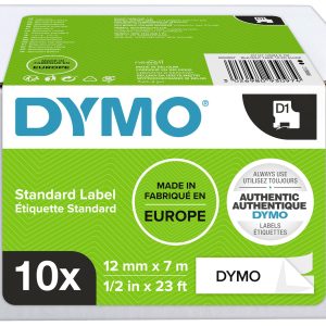 Etykiety Zestaw 10-elementowy Combi-Pack DYMO D1 2093097 poliester Kolor taśmy: biały Kolor nadruku:czarny 12 mm 7 m Etykiety Zestaw 10-elementowy Combi-Pack DYMO D1 2093097 poliester Kolor taśmy: biały Kolor nadruku:czarny 12 mm 7 m