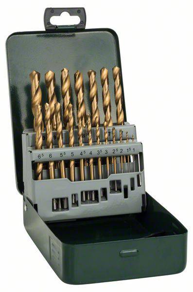 Bosch Accessories 2607019437 Promoline HSS Zestaw wierteł krętych do metalu 19 szt. 1 mm, 1.5 mm, 2 mm, 2.5 mm, 3 mm, 3. - obrazek 1