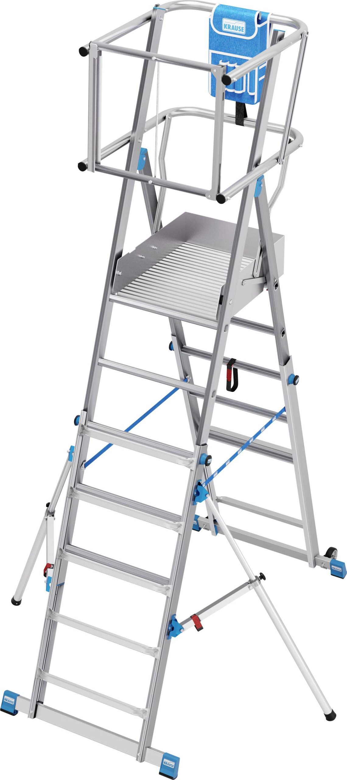 Krause SkyMatic 832948 aluminium Drabina platformowa Maksymalna wysokość robocza: 4.35 m 40 kg - obrazek 1