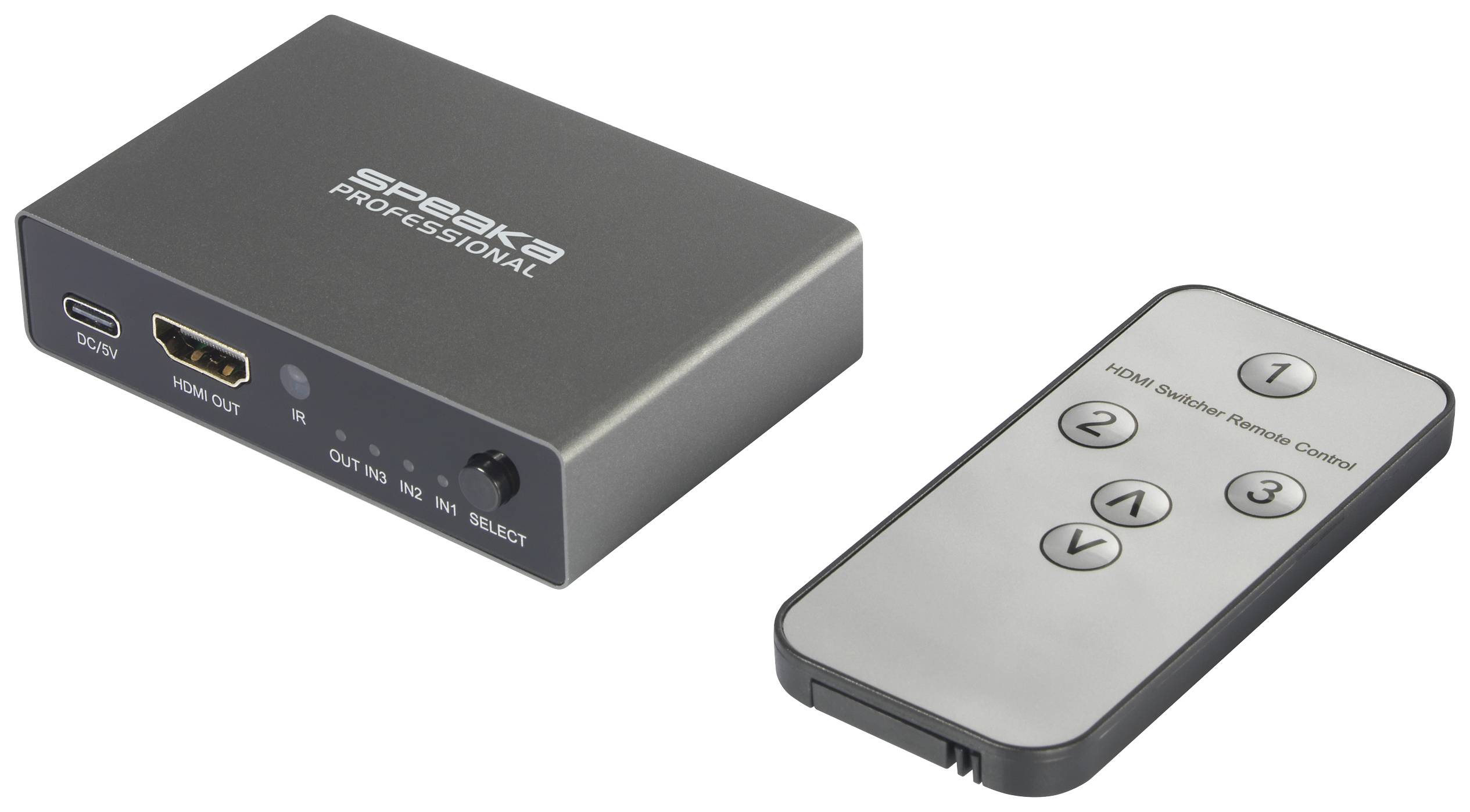 SpeaKa Professional SP-HDS-210 3 Porty Przełącznik HDMI UHD 8K @ 60 Hz, UHD 4K @ 120 Hz - obrazek 1