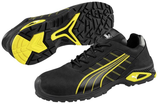 PUMA Safety Sicherheitshalbschuh S3 AMSTERDAM Gr.43 schwarz/gelb, Nubukleder, Alukappe 642710-43 Obuwie ochronne S3 Rozm