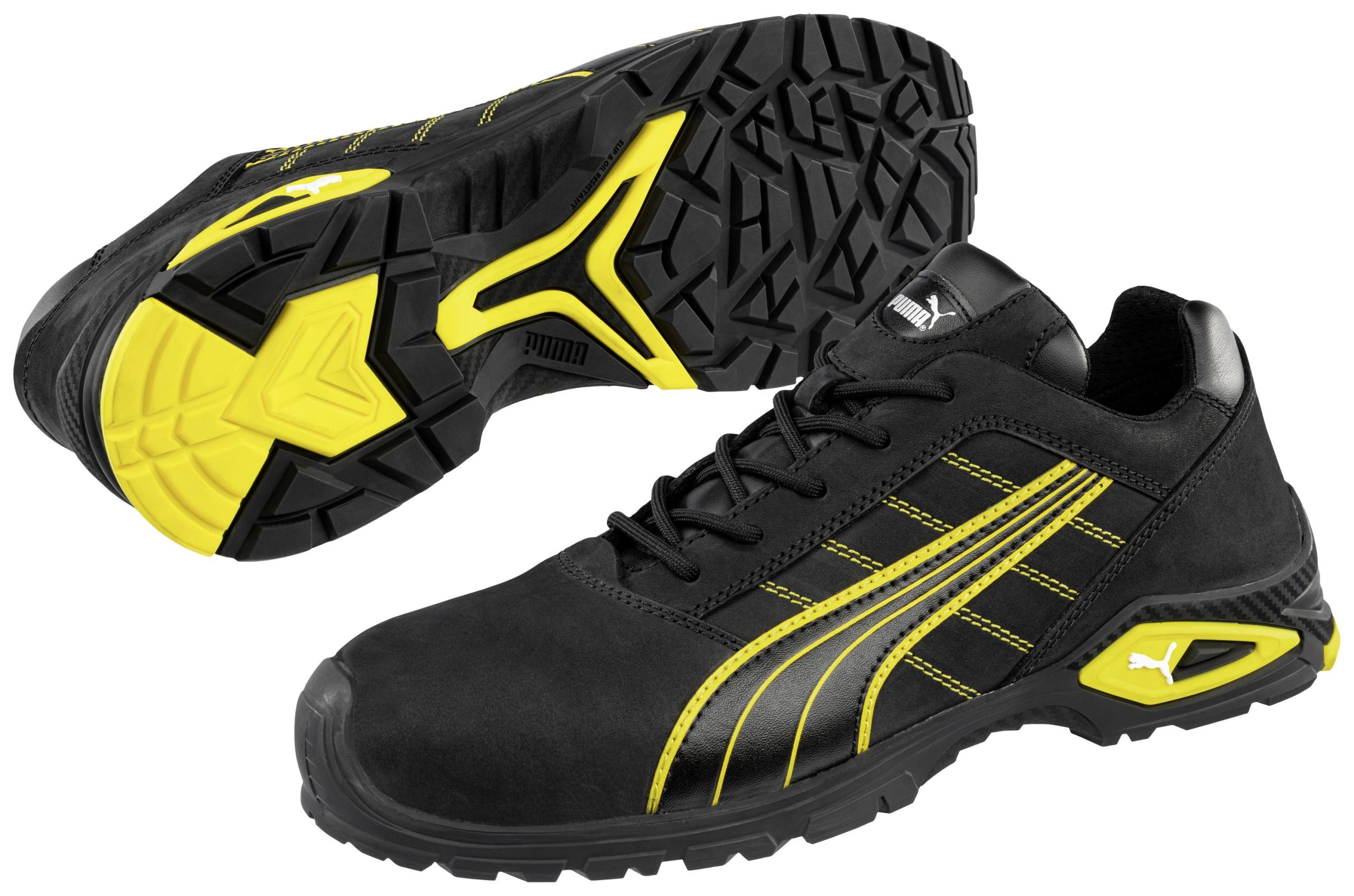 PUMA Safety Sicherheitshalbschuh S3 AMSTERDAM Gr.43 schwarz/gelb, Nubukleder, Alukappe 642710-43 Obuwie ochronne S3 Rozm - obrazek 1