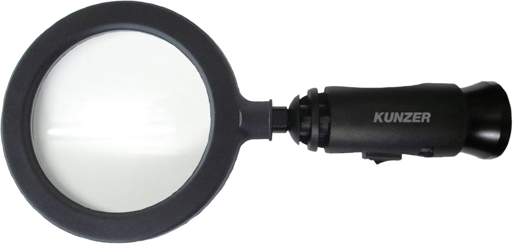 Lupa ręczna Kunzer 7LL01 z oświetleniem LED Rozmiar soczewki: (Ø) 90 mm czarny - obrazek 1
