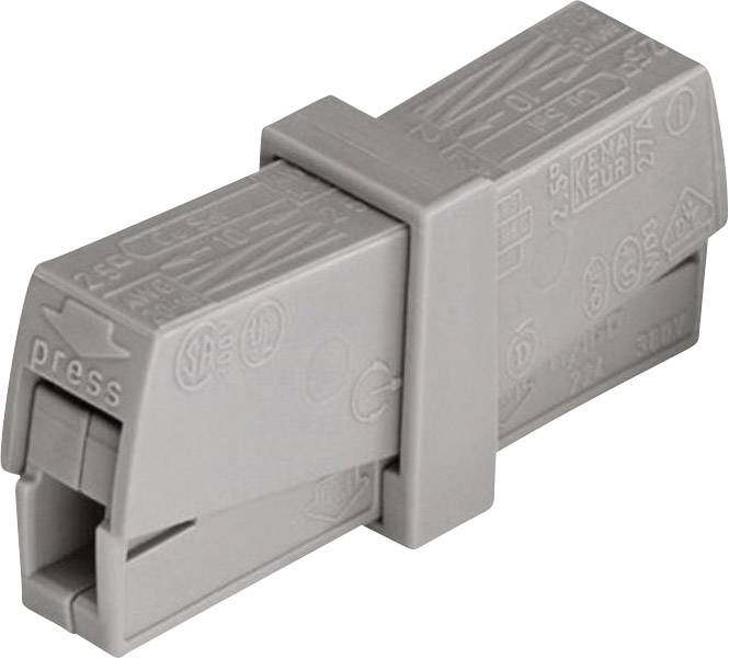WAGO 224-201 2240201 Złącze zaciskowe elastyczny: 0.5-2.5 mm² stała: 0.5-2.5 mm² Ilość styków: 2 1 szt. szary - obrazek 1