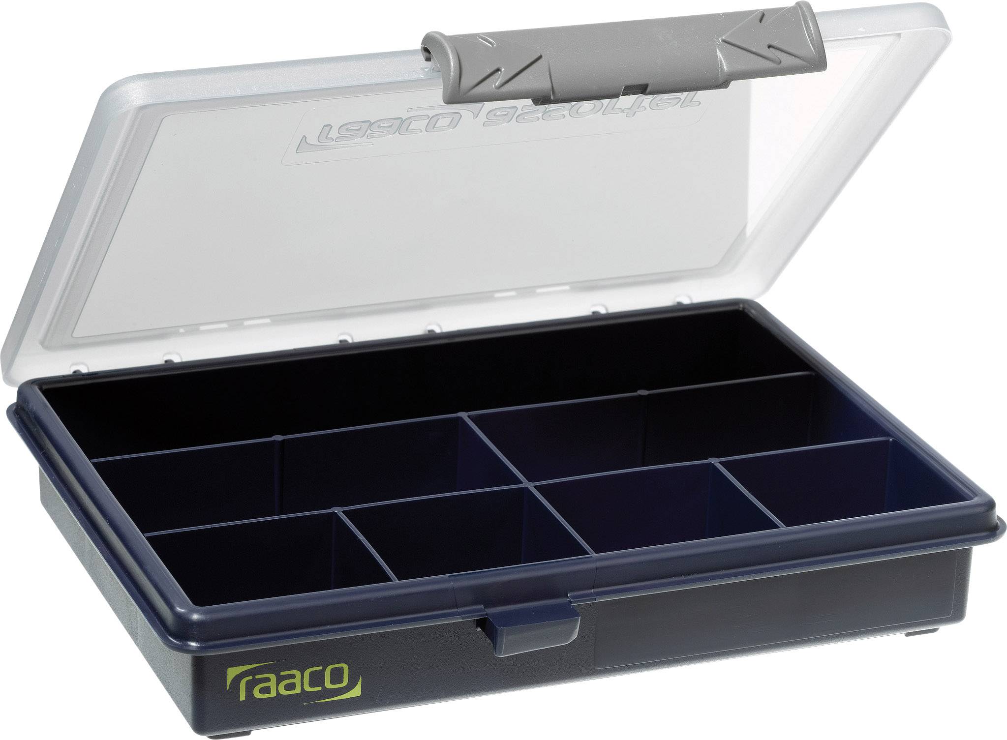 raaco Assorter 6-7 Skrzynka (D x S x W) 175 x 143 x 32 mm Ilość przegród: 7 stały podział pudełko Opis 1 szt. - obrazek 1