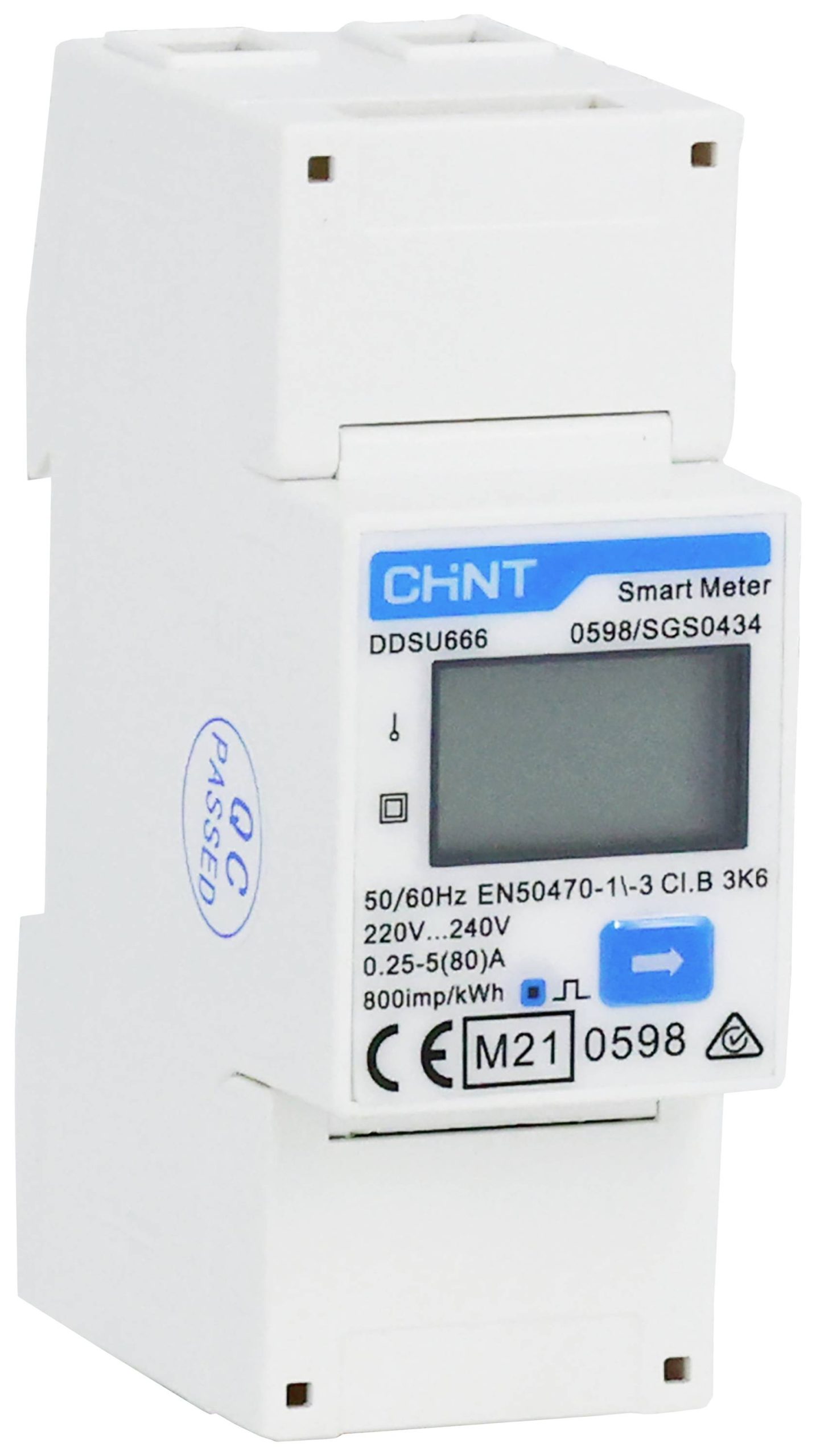 Chint G DDSU666 220/230V 5(80)A RS485 2P MID 313271 Licznik prądu przemiennego cyfrowy Zezwolenie MID: tak 1 szt. - obrazek 1