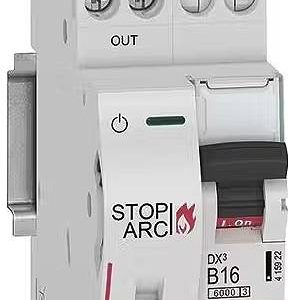 Przełącznik ochrony przeciwpożarowej Legrand DX3 AFDD Brandschutzschalter mit LS-Schalter B16 A, 1P+NR, 6kA, 230VAC, 2TE