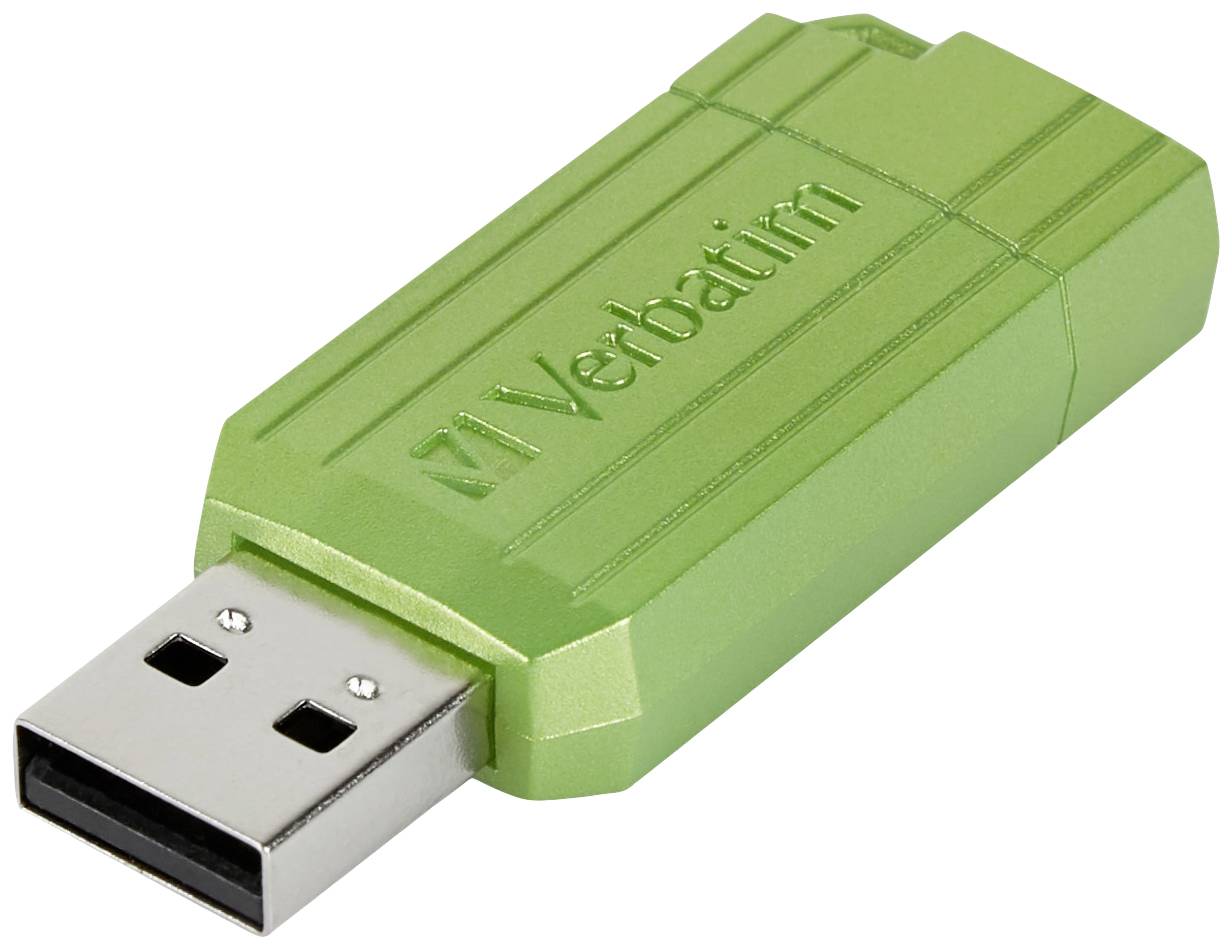 Verbatim USB DRIVE 2.0 PINSTRIPE Pendrive USB 64 GB Eukaliptus, zielony 49964 USB 2.0 - obrazek 1