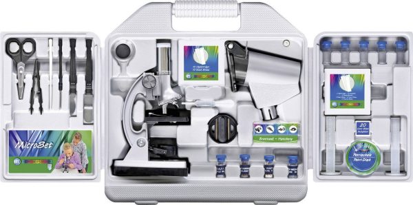 Mikroskop dla dzieci Bresser Optik Junior 300X – 1200X, zestaw akcesoriów