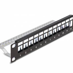 Delock 66874 Patch panel 254 mm (10″) 1 U czarny Delock 66874 Patch panel 254 mm (10″) 1 U czarny