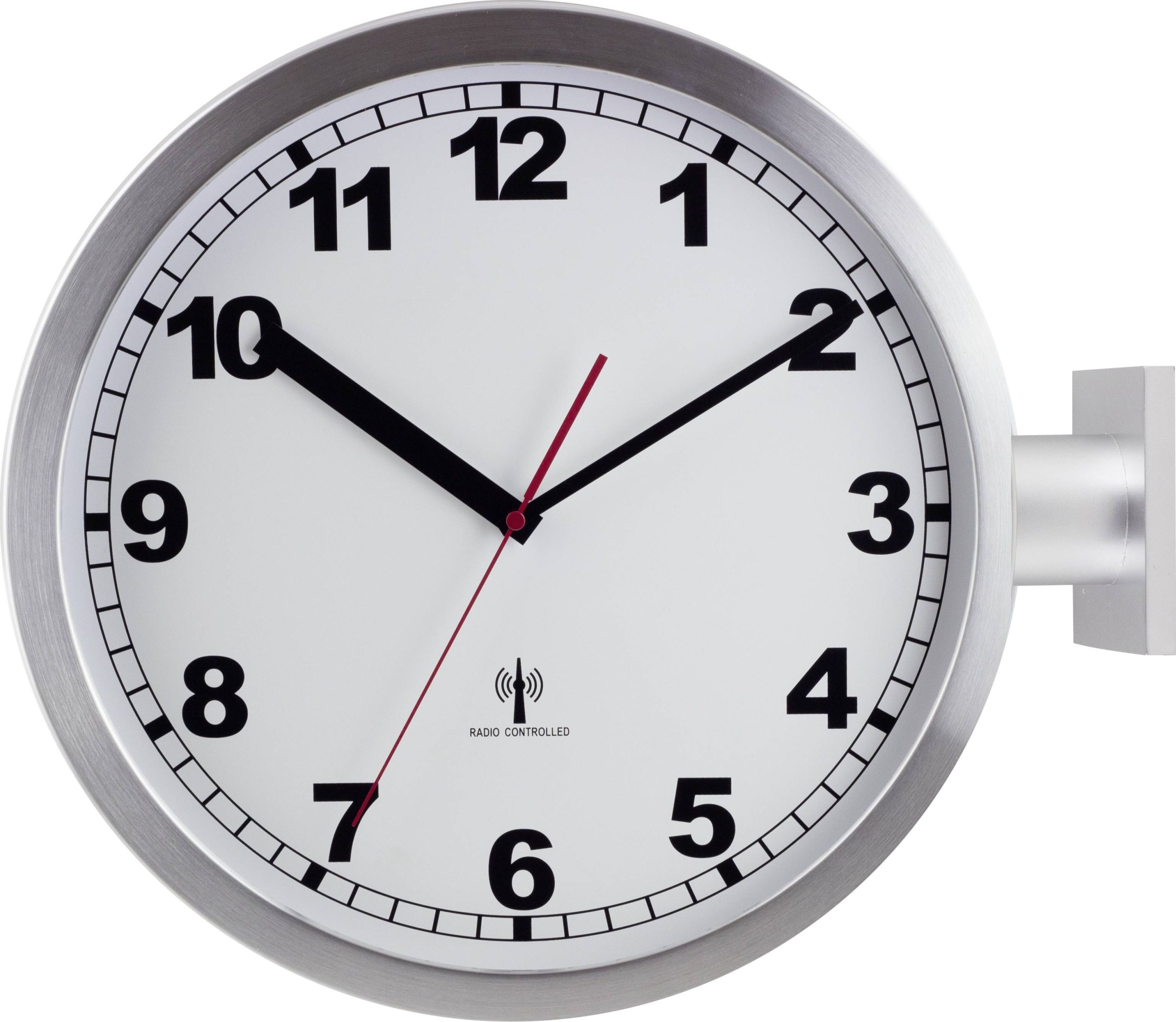 EUROTIME ET-51764-47 Sterowany radiowo Zegar ścienny 40 cm aluminiowy - obrazek 1