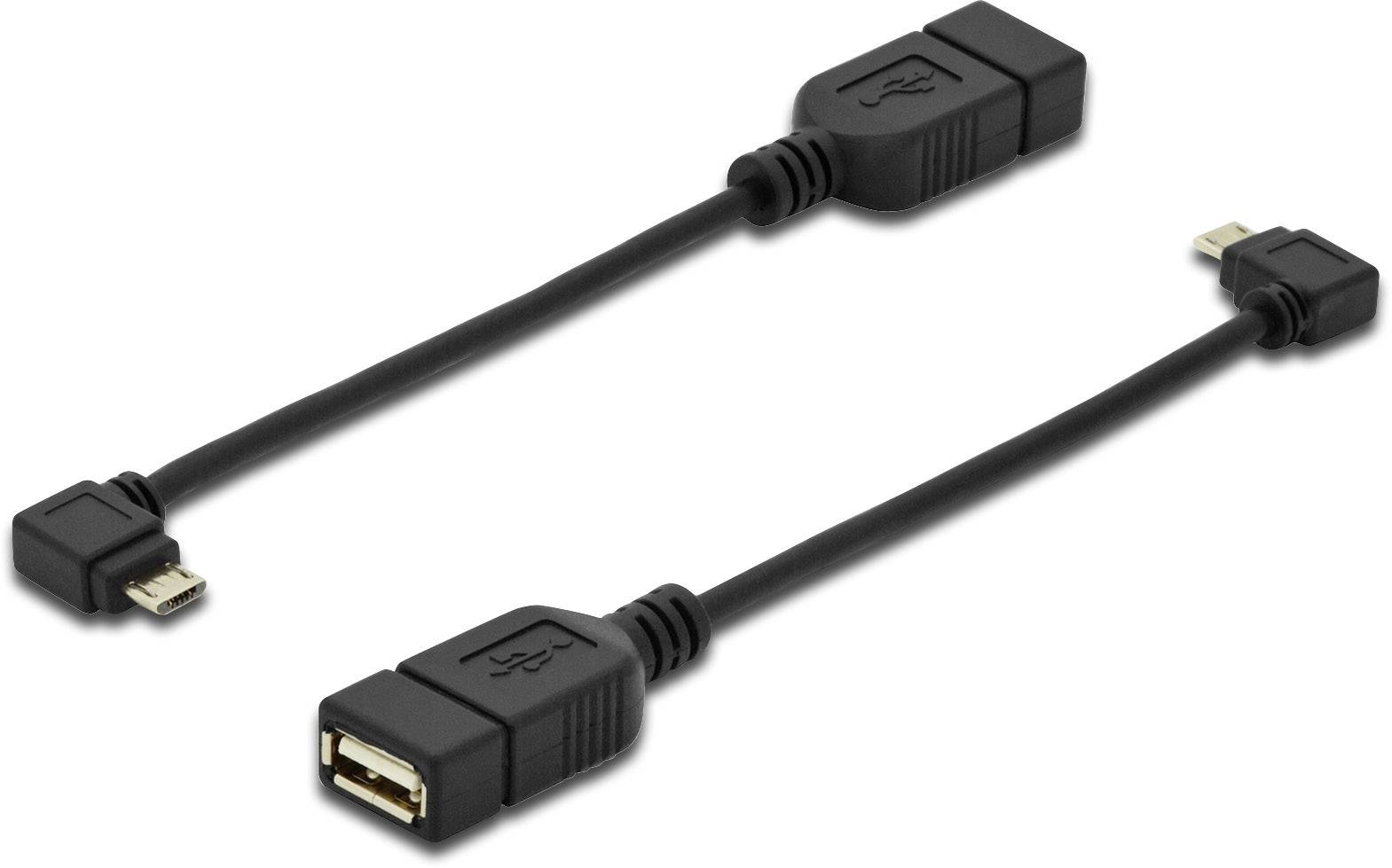 Digitus USB 2.0 adapter [1x złącze męskie Micro-B USB 2.0 - 1x złącze żeńskie USB-A 2.0] AK-300313-002-S 15.00 cm konstr - obrazek 1