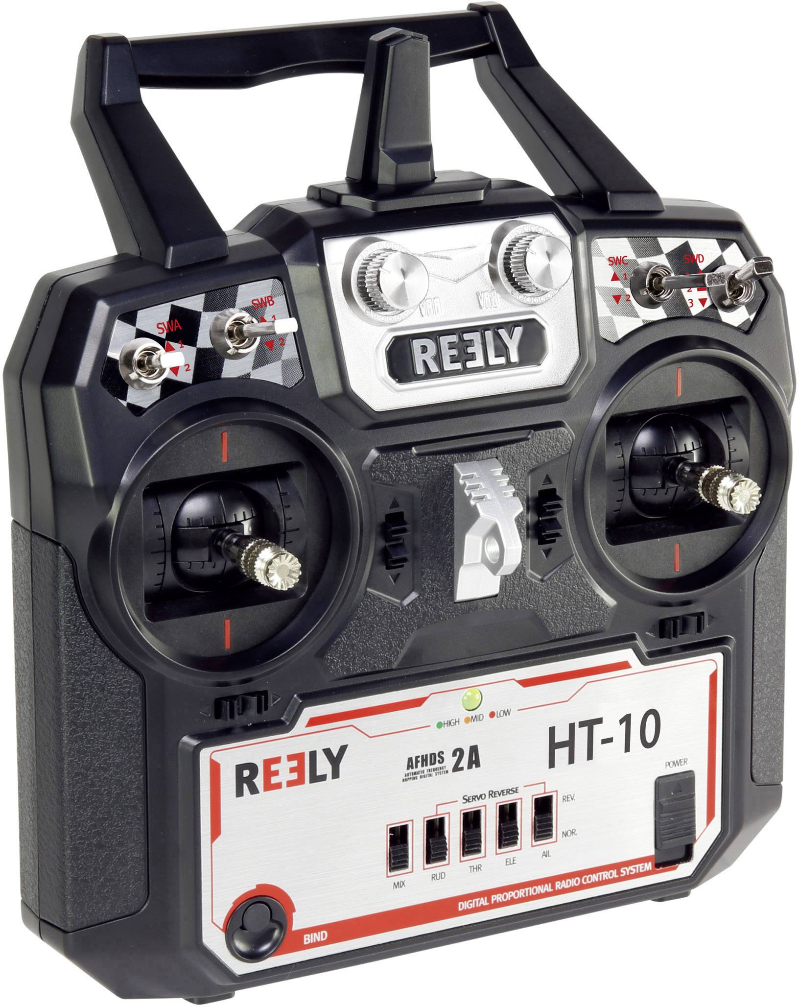 Kontroler do zdalnego sterowania Reely HT-10 1518204, 2,4 GHz, Ilość kanałów: 10, 353 g - obrazek 1