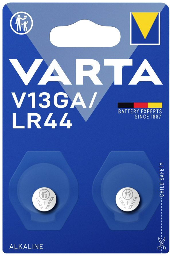Bateria guzikowa Varta V13GA (LR44), 1,5V, 125 mAh, zestaw 2 szt.