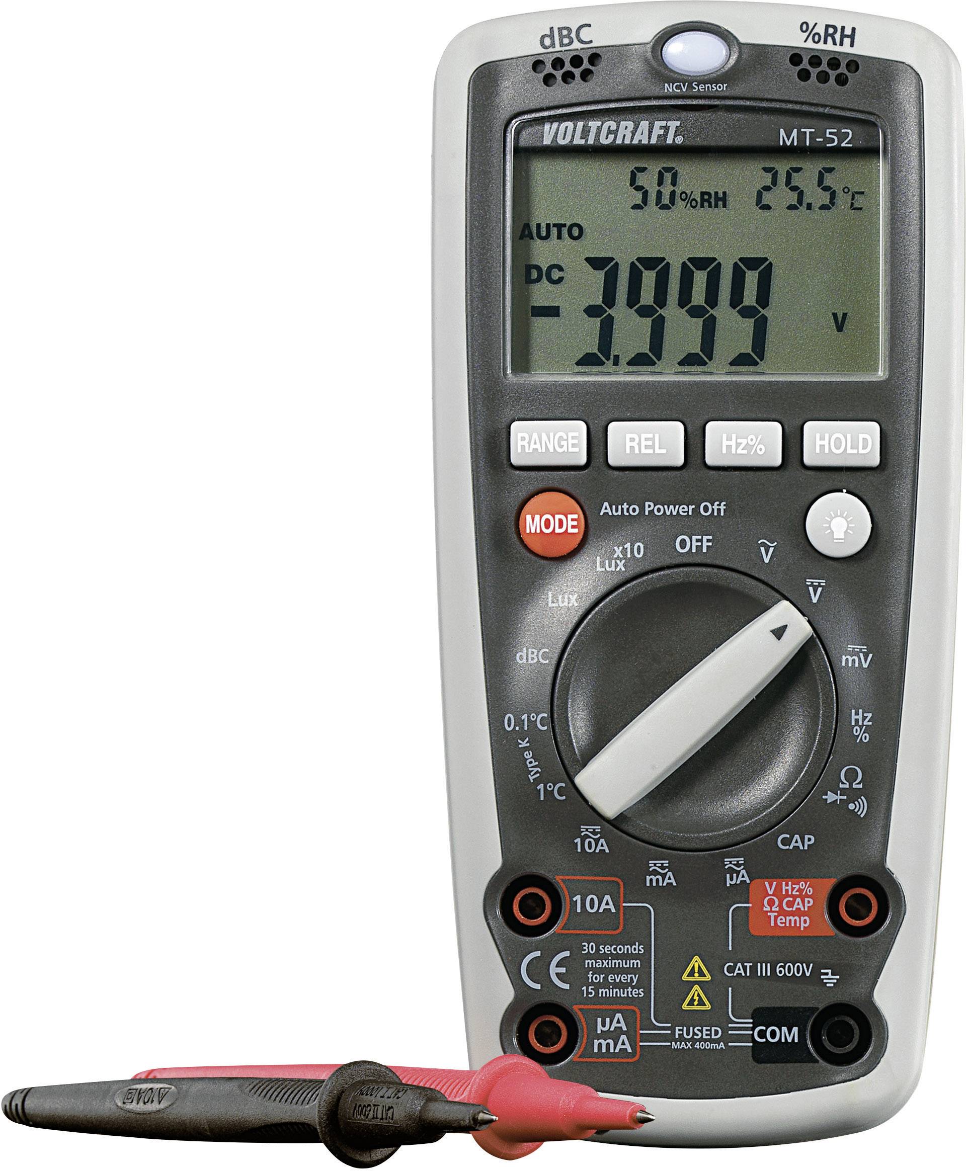 Multimetr VOLTCRAFT MT-52 MT52, CAT III 600 V, 0.1 mV - 600 V, 0.1 µA - 10 A - obrazek 1