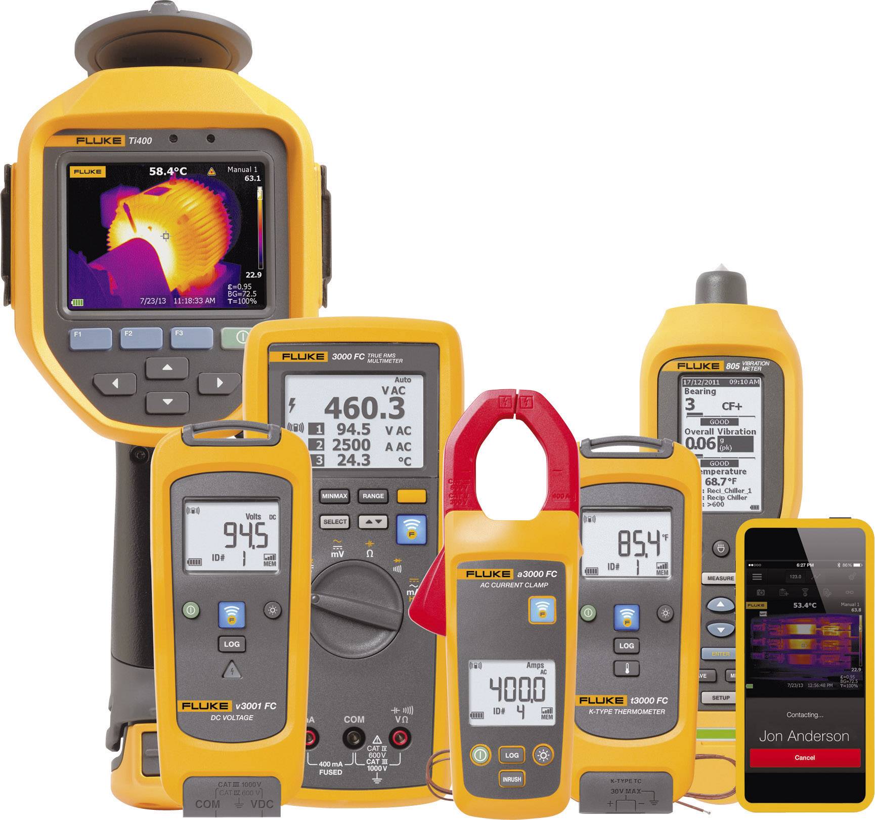 Fluke FLK-a3000 FC Miernik cęgowy Kalibracja (DAkkS) cyfrowy rejestrator danych CAT III 600 V Wyświetlane liczby: 4000 - obrazek 1