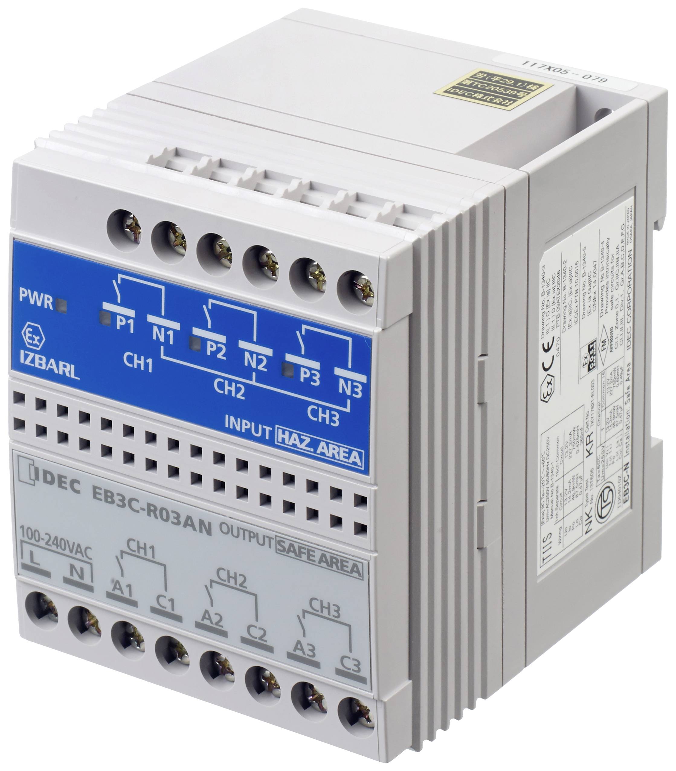 Idec EB3C-R03AN EB3C-R03AN Przekaźnik monitorujący Ilość wyjśc przekaźnikowych: 3 Liczba wejść analogowych: 3 - obrazek 1