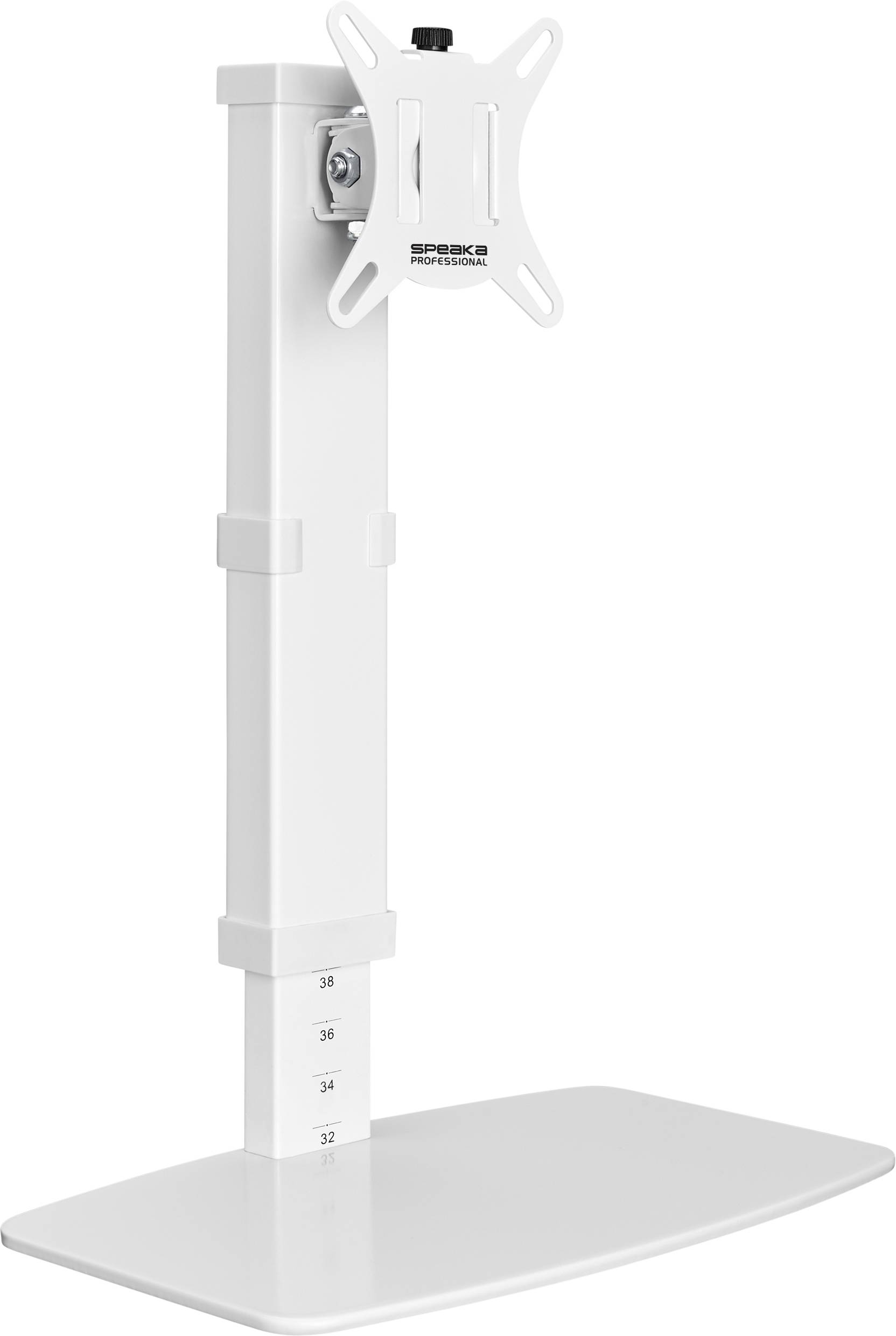 SpeaKa Professional Uchwyt do monitora, stojący SP-TMS-201 1 Wyświetlacz 43,2 cm (17") - 81,3 cm (32") biały z regulowan - obrazek 1