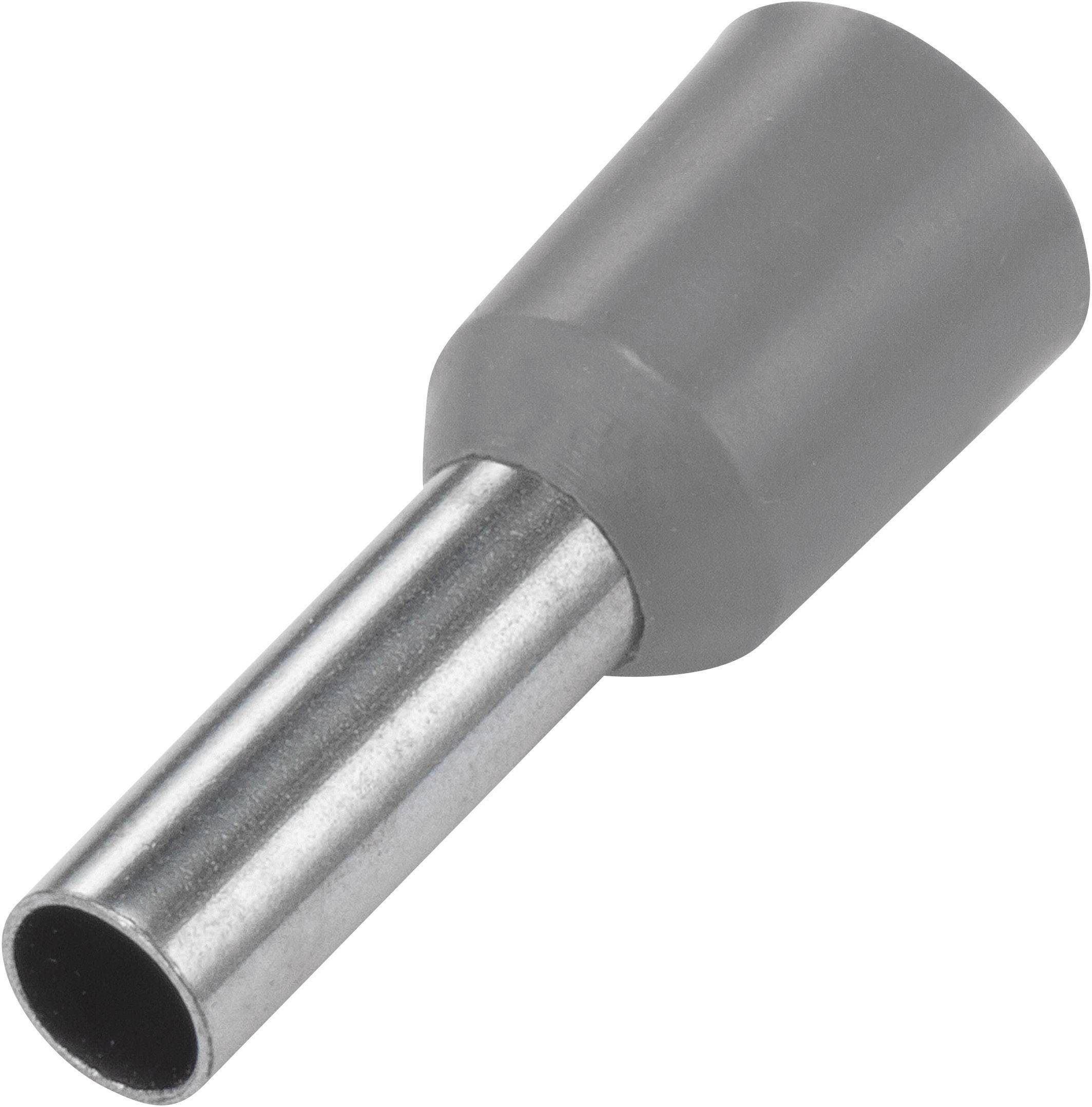 TRU COMPONENTS 1091282 Końcówka rurkowa E40-09GY, z częściową izolacją , 4 mm² x 9 mm, 100 szt. - obrazek 1