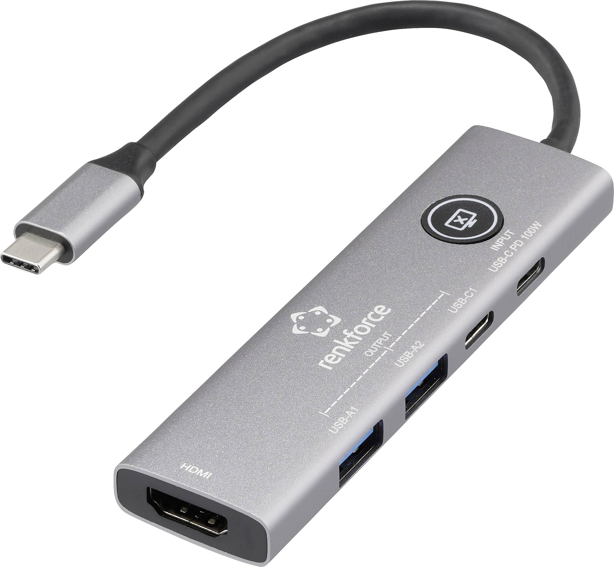 Stacja dokująca USB-C® Renkforce RF-DKS-908 zasilanie USB-C® - obrazek 1
