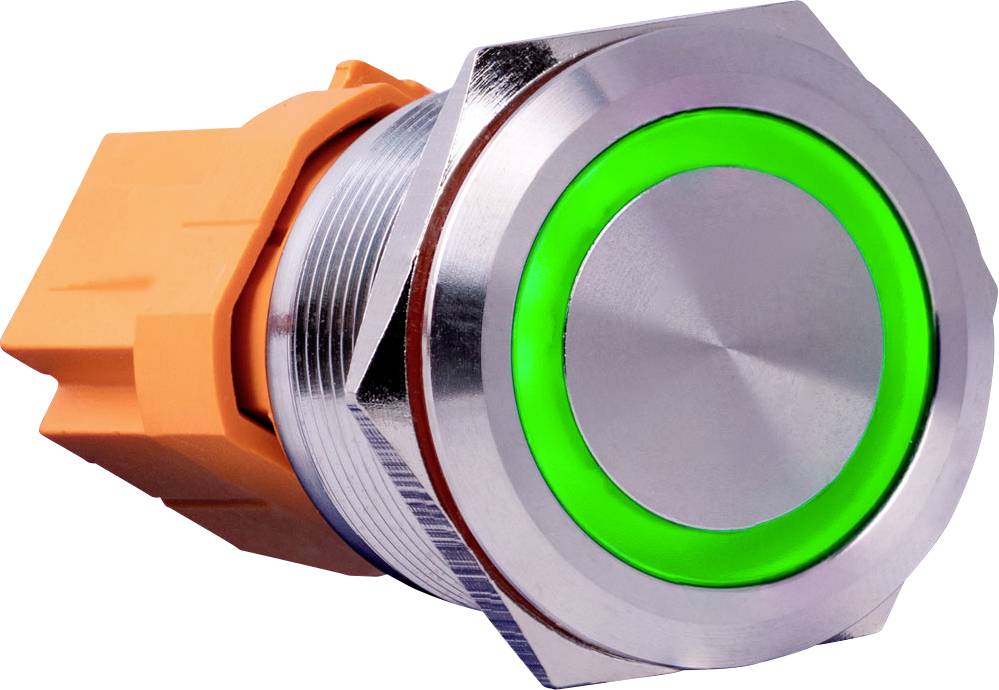 Joy-it BUTTON22C-L-GR Przełącznik przyciskowy BUTTON22C-L-GR, 22.20 mm, 250 V/AC, 15 A, 1 szt. - obrazek 1