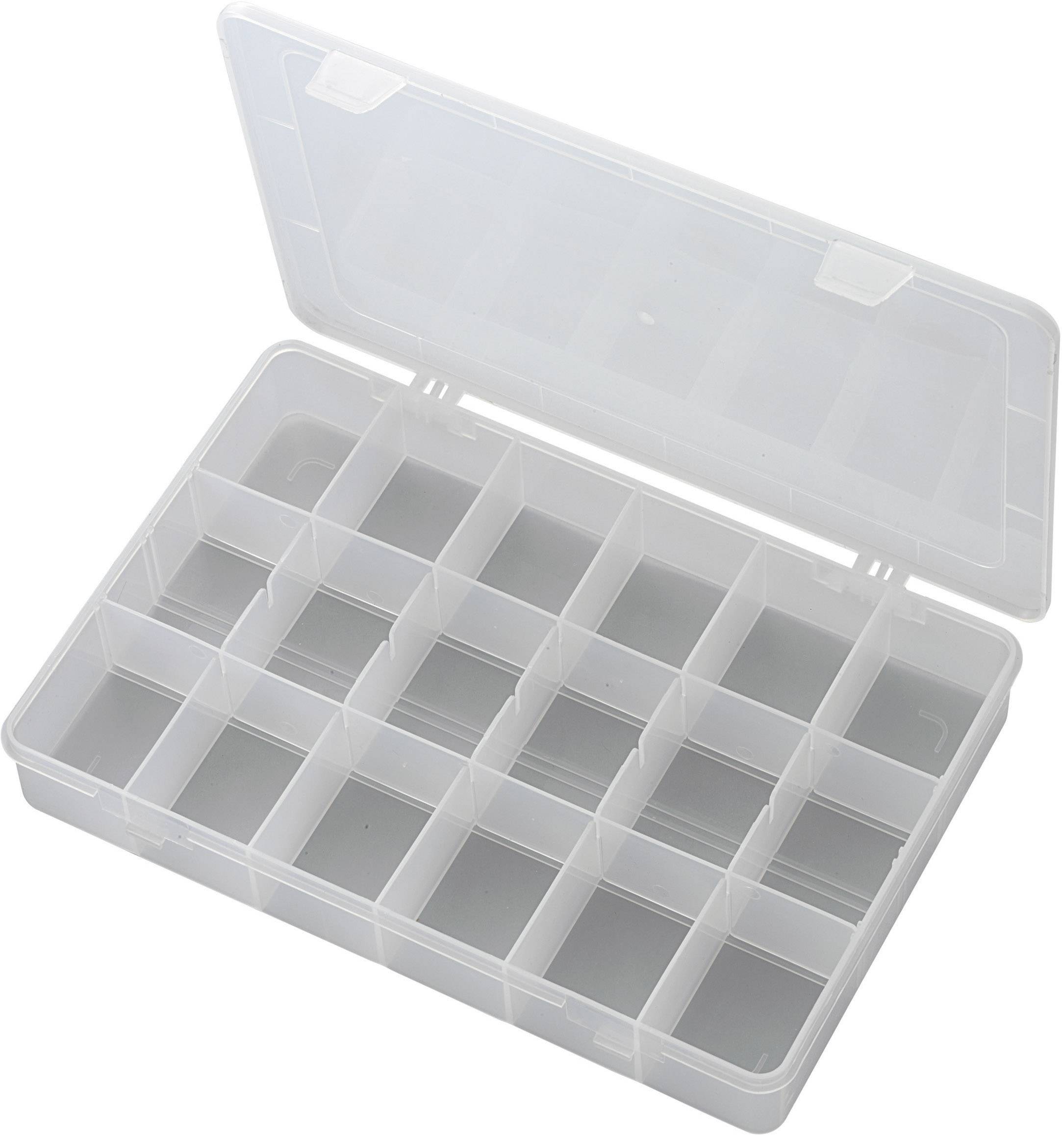TRU COMPONENTS PP18-01 Skrzynka (D x S x W) 278 x 192 x 43 mm Ilość przegród: 18 stały podział pudełko Opis 1 szt. - obrazek 1