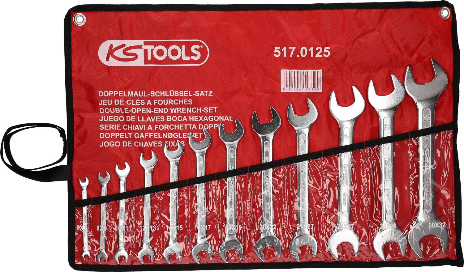 KS Tools 5170125 517.0125 Zestaw kluczy płaskich podwójnych Rozmiar klucza (metryczny) (tylko do tytułu) 6 - 32 mm - obrazek 1