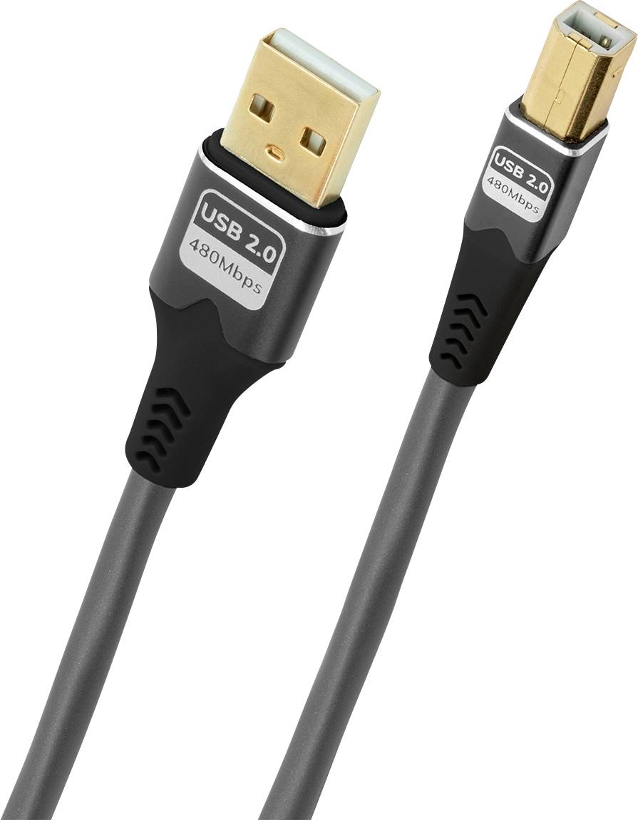 Oehlbach Kabel USB USB 2.0 Złącze męskie USB-A, Złącze męskie USB-B 5 m antracytowy D1C9377 - obrazek 1