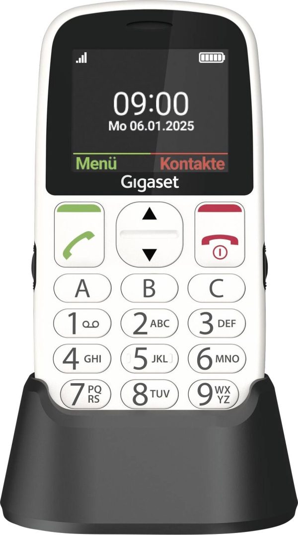 Gigaset GL395 Telefon komórkowy Przycisk SOS, odporny na zachlapania, pyłoszczelny biały
