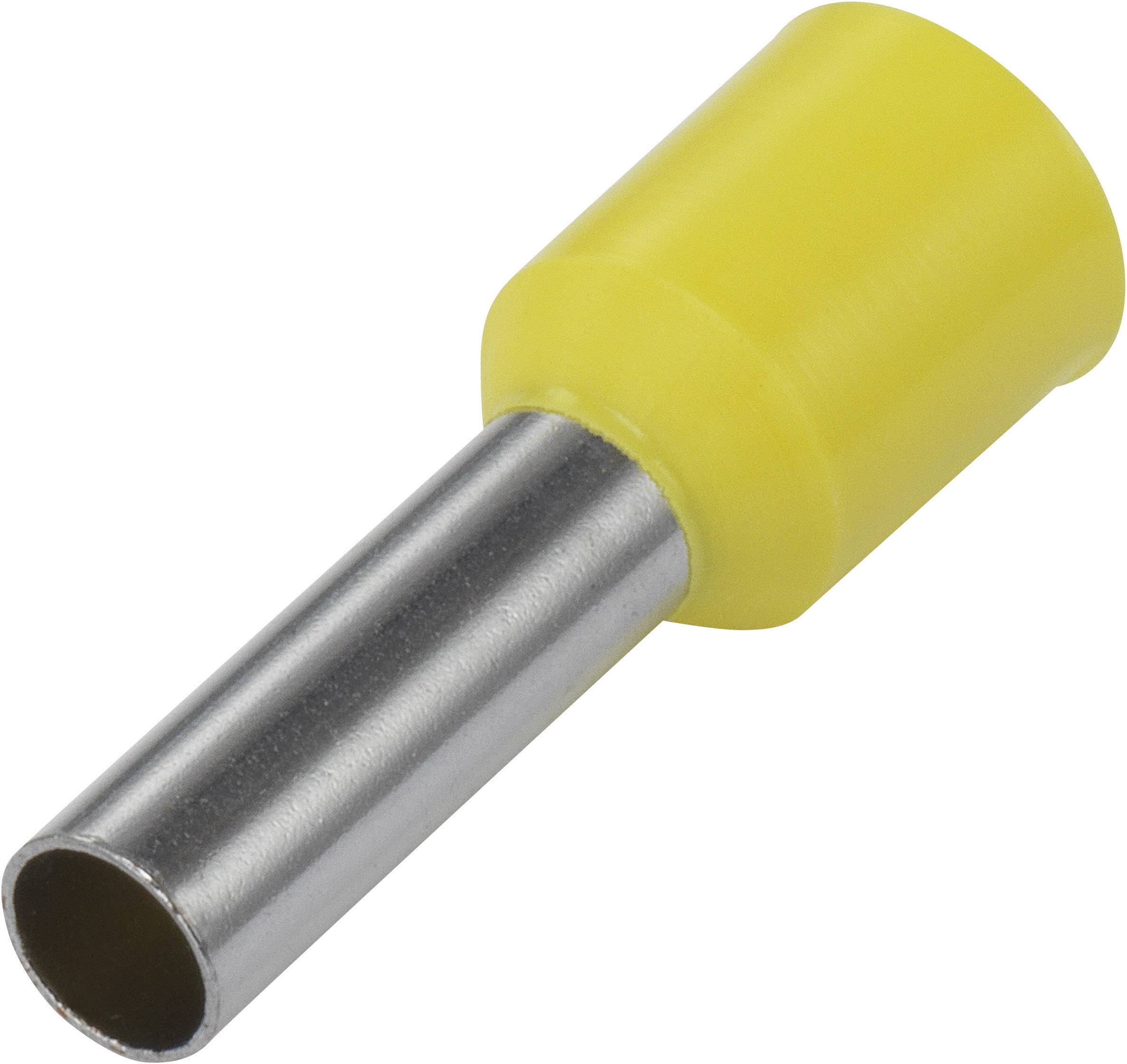 TRU COMPONENTS 1091278 Końcówka rurkowa E60-12YL, z częściową izolacją , 6 mm² x 12 mm, 100 szt. - obrazek 1