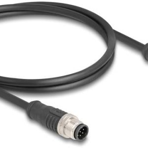 kabel LAN Delock 80803, 1 szt., M12, CAT 5e, S/FTP, 1.00 m, czarny kabel LAN Delock 80803, 1 szt., M12, CAT 5e, S/FTP, 1.00 m, czarny