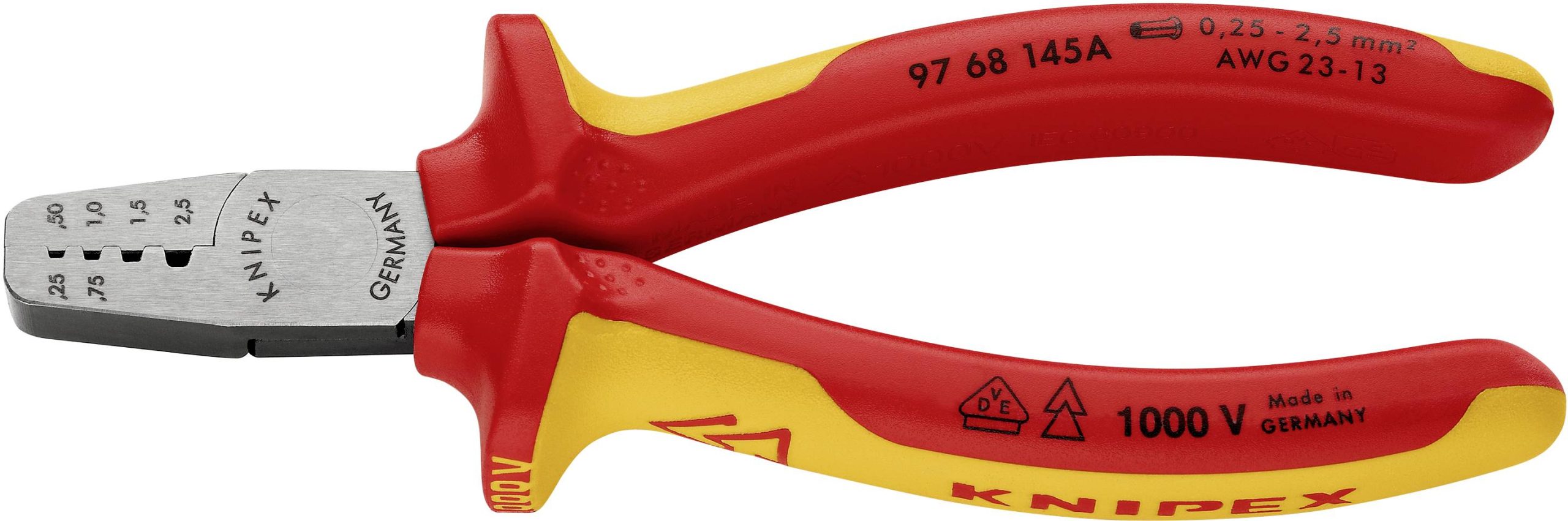 Zaciskarka Knipex 97 68 145 A, 0.25 do 2.5 mm² - obrazek 1