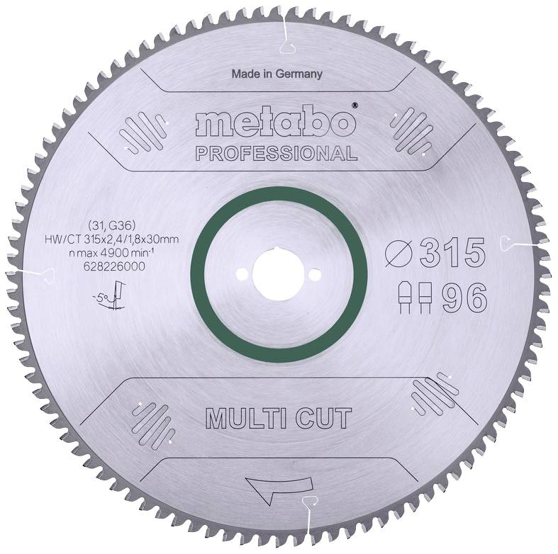 Tarcza do piły tarczowej „multi cut” HW/CT 315x30 96 FZ/T Metabo HW/CT 315X30 96 FZ/T 315 x 30 x 1.8 mm 1 szt. - obrazek 1