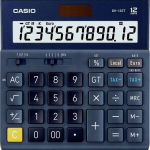 Casio DH-12ET Kalkulator stołowy granatowy Wyświetlacz: 12 energią słoneczną (D x S) 101 mm x 159 mm Casio DH-12ET Kalkulator stołowy granatowy Wyświetlacz: 12 energią słoneczną (D x S) 101 mm x 159 mm