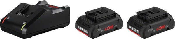 Bosch Professional 1600A01BA3 2x ProCORE18V 4.0Ah + GAL 18V-40 Professional Ładowarka i akumulator do elektronarzędzi 18