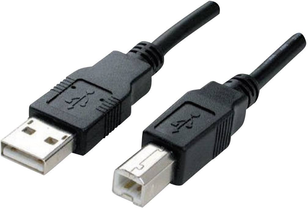 Manhattan Kabel USB USB 2.0 Złącze męskie USB-A, Złącze męskie USB-B 1.80 m czarny styki pozłacane , certyfikat UL 33336 - obrazek 1