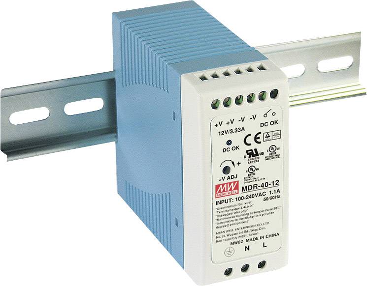 Zasilacz na szynę DIN MEAN WELL MDR-40-24, 24 V/DC, 1.74 A, 40 W - obrazek 1