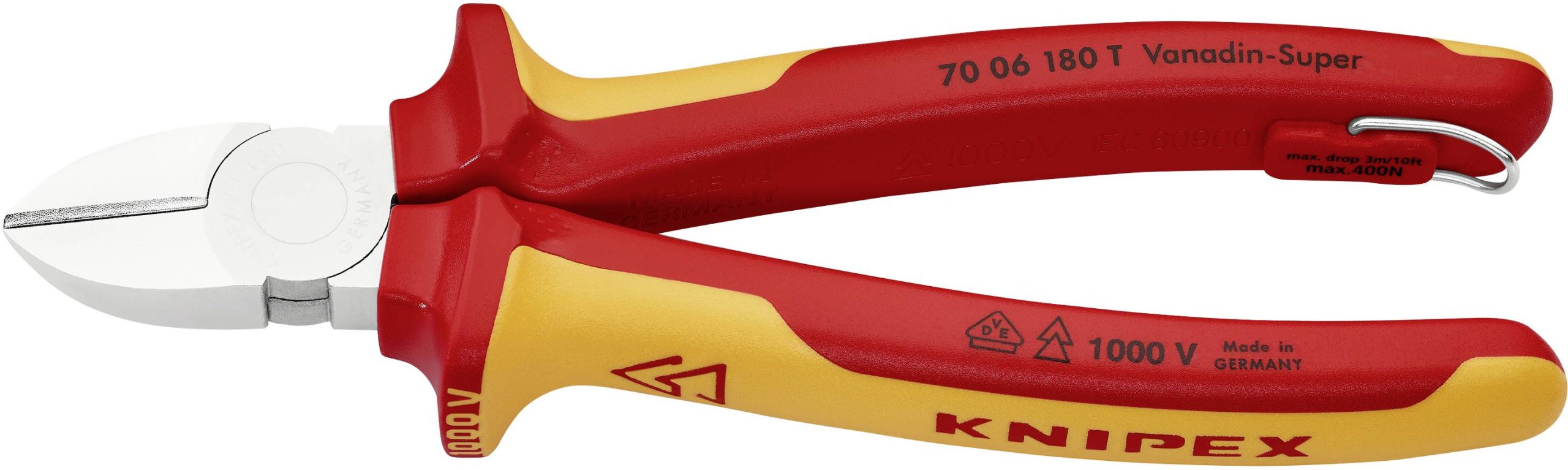 Szczypce boczne Knipex 70 06 180 T, 180 mm, 62 HRC, VDE - obrazek 1